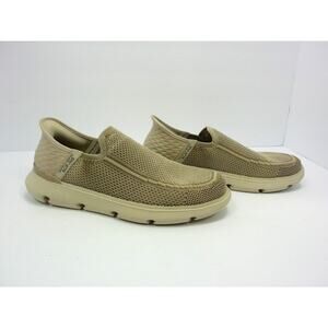 Skechers Men's Slip-Ons Memory Foam Arch Support  Khaki Casual Mesh Sz 9.5W
